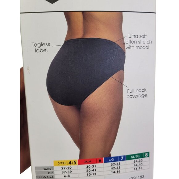 Felina Hi-Cut Cotton Stretch Panty Full Coverage Multicolor Size Medium 8-Pack - Picture 16 of 16